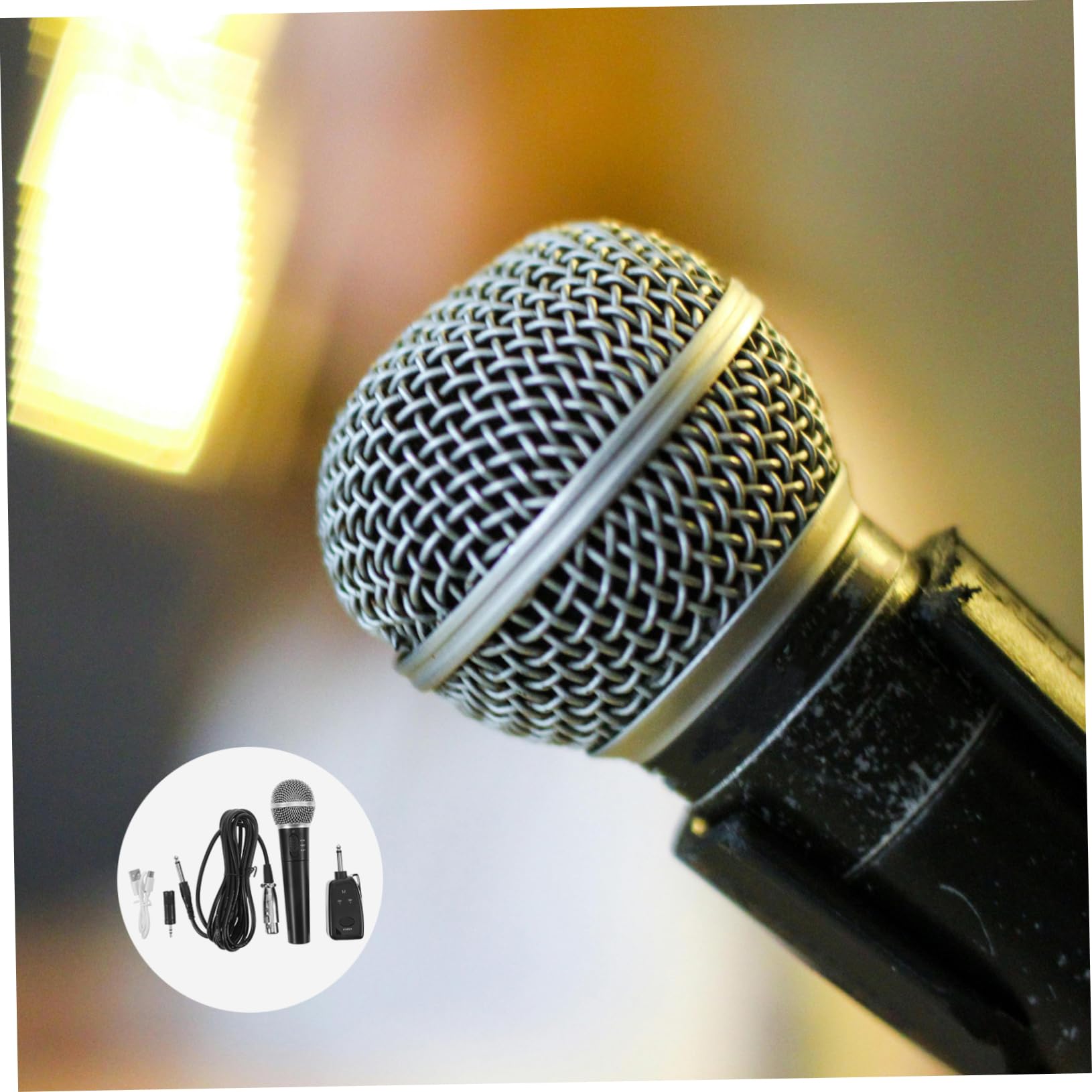 1juego Micrófono Inalámbrico Cable para Karaoke Micrófono Profesional De Mano Compatible Ordenadores y Dispositivos Móviles