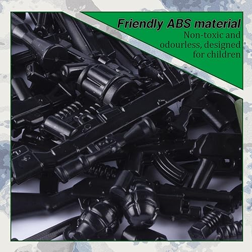 Miniatura 5 de Paquete de armas, juego de juguetes militares, modelo de bloques de construcción para figuras de soldado, equipo del ejército, piezas y accesorios