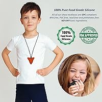 Vista 3 de Collar masticable sensorial para niños y adultos, dientes de tiburón, silicona para autismo, juguetes para masticar para niños y niñas con TDAH