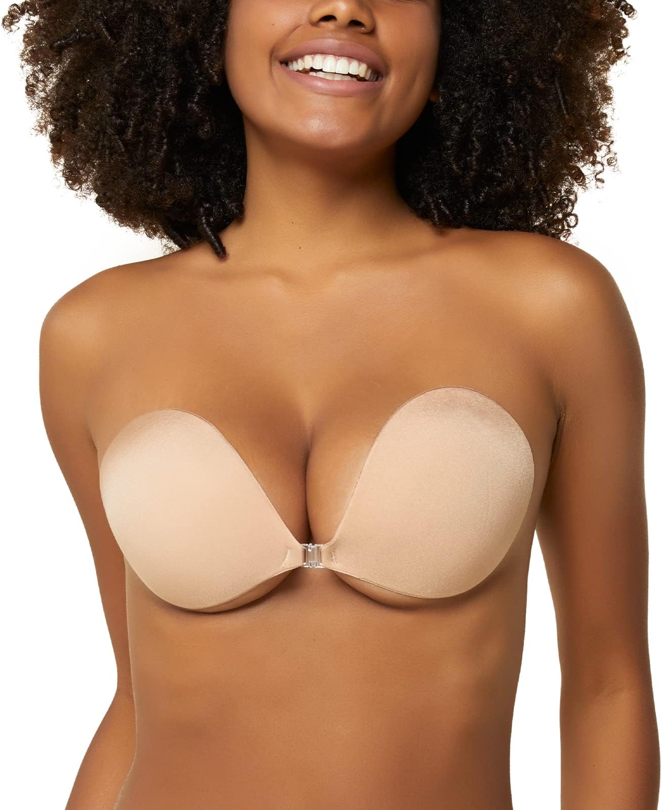 Strapless Bras for Women Sticky Bra Invisible Backless Bra Nude Beige