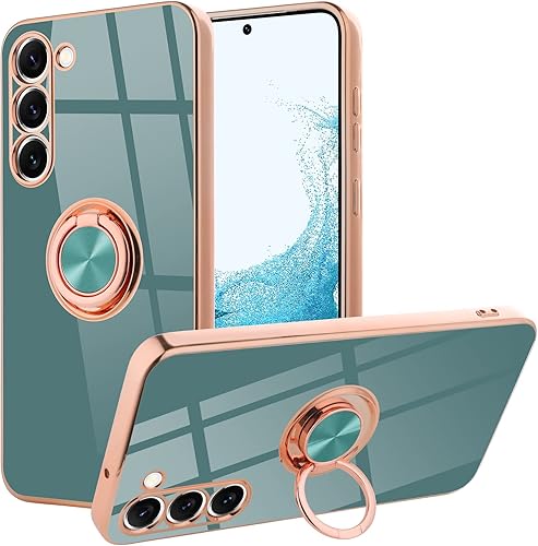 Miniatura 1 de MOWIME Funda diseñada para Samsung Galaxy S23 Plus 5G, cubierta protectora delgada y flexible con soporte de anillo de teléfono integrado con