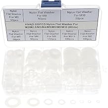 550pcs Flat Washers Nylon Washers Assortment Kit for M2 M2 M2.5 M3 M4 M5 M6 M8 M10 Screws/Bolts White