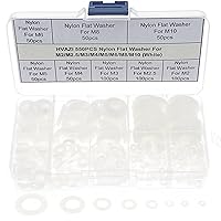 Vista 1 de Kit surtido de arandelas planas de nailon para tornillos M2 M2.5 M3 M4 M5 M6 M8 M10 (color blanco)