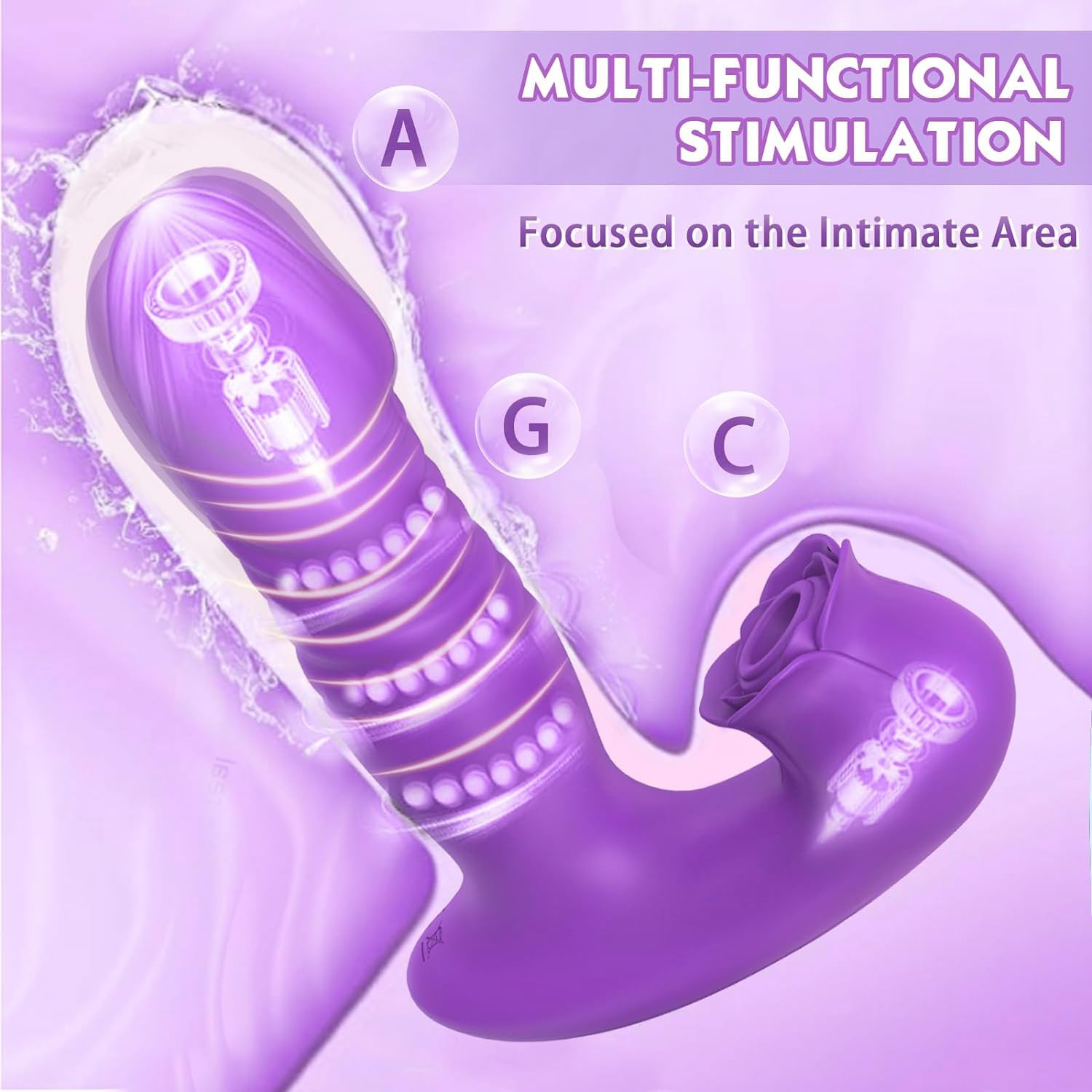 Vibromasseurs Feminin Clitoridien Suceur va et vient,Femme Sextoýs Couple Plaisir Femme avec 10 * 10 modes de réglage Gode femme Sex toys avec Imperméable à l’eau, rechargeable