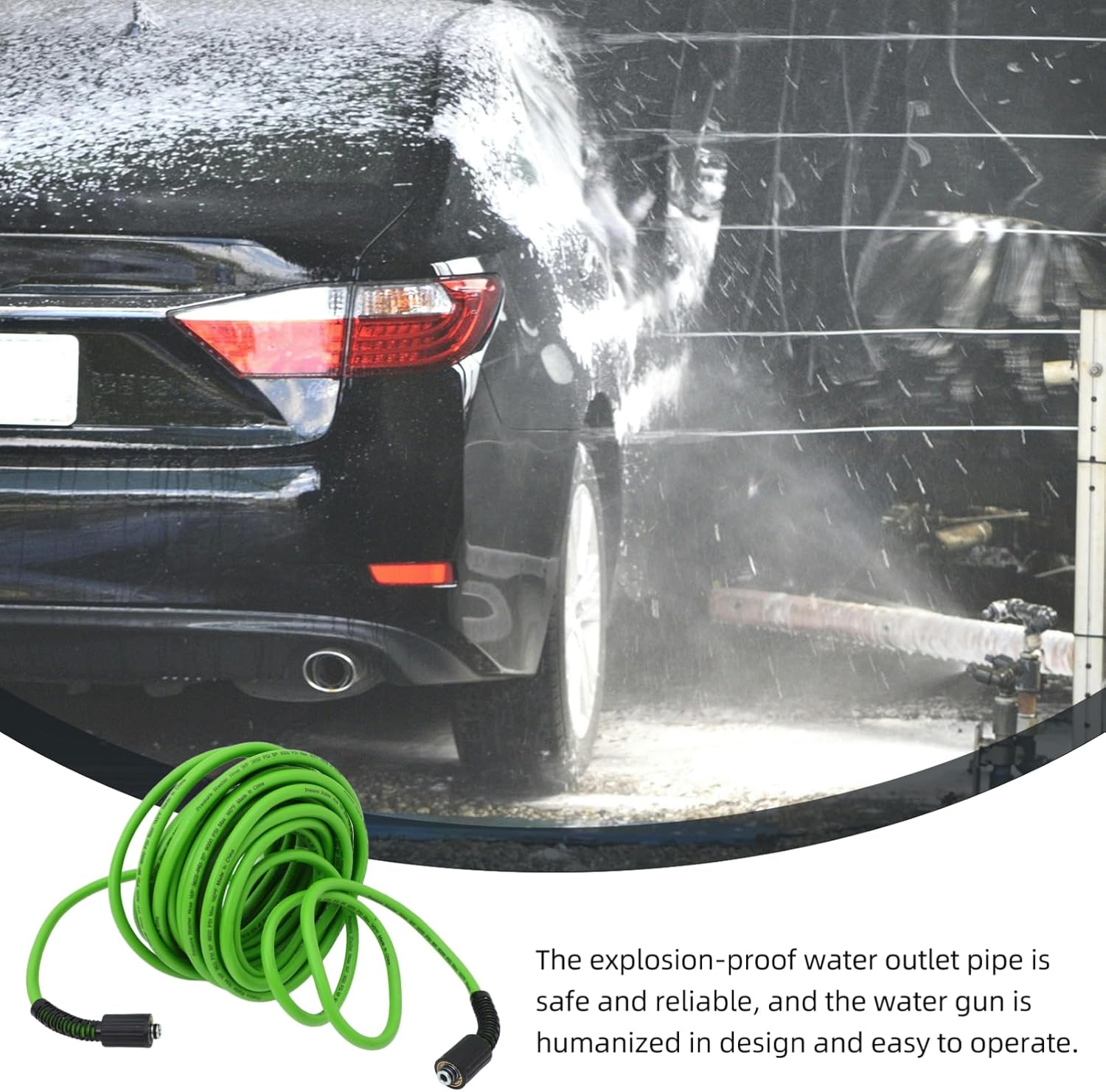 Pressure Washer Extension Hose Explosion Cleaning Tube High-pressure for Household Use Compatible Washing Machines