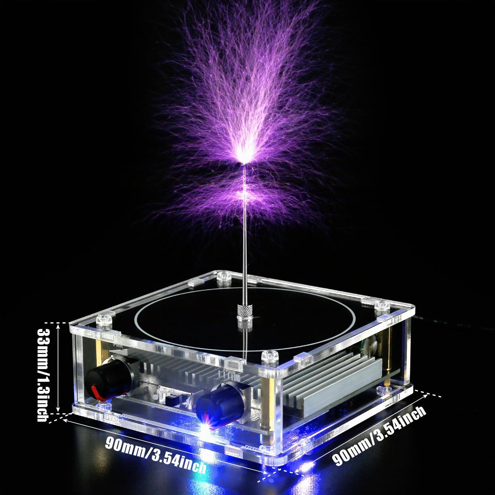 Music Tesla Coil, altoparlante Tesla bobina in acrilico, flash musicali artificiali, insegnamento scientifico, bobina musicale Tesla per bambini