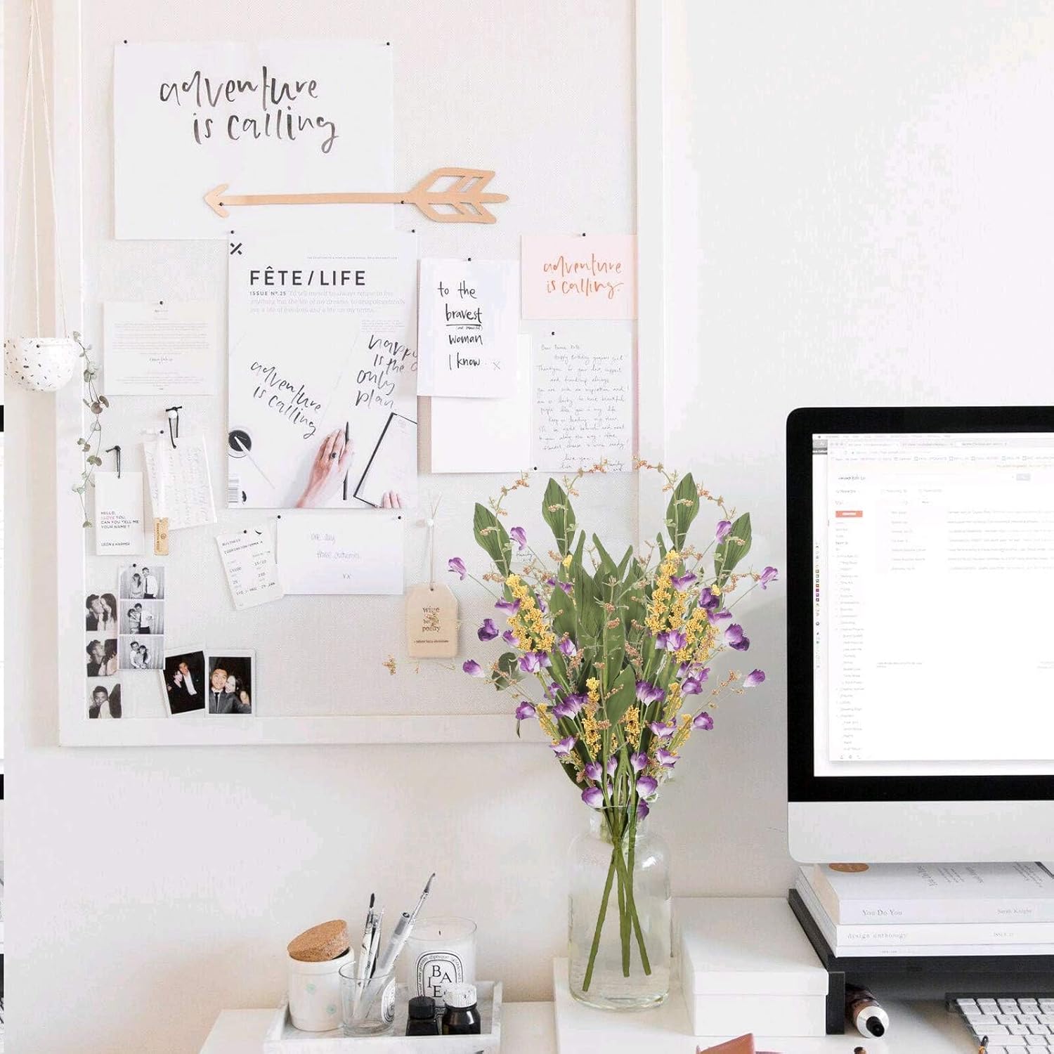 4Pcs Artificial Flowers Bundles Wild Flowers Bouquet Artificial Greenery Shrubs Floral Arrangement Faux Flowers Decor Indoor for Spring Farmhouse Home Kitchen Table Centerpieces Decoration - Image 7