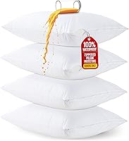 UTOPIABEDDING 4-Pack Queen Waterproof Pillow Protectors Zippered White - Bed Bug Dust Mite Proof Ultra Soft Moisture Wicking Covers