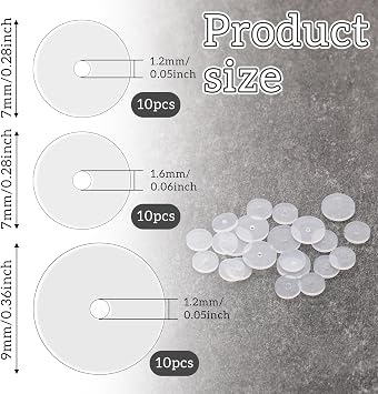 Clear Piercing Discs for Silicone Healing Earrings, Keloids & Belly Button Piercing Kit, 30Pcs 7mm/9mm