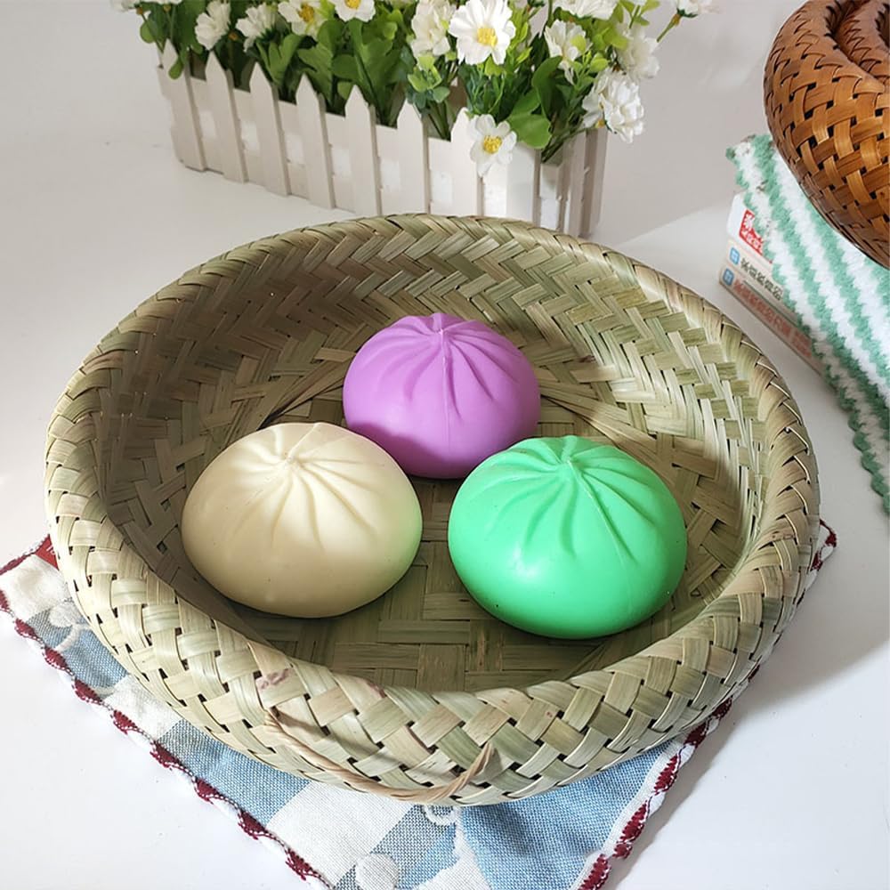 Round Woven Basket, Handmade Bamboo Bread Basket, Small Storage Basket for Picnic Food Fruits Snacks, Decorative Basket for Home (Original/Small + Medium + Large)