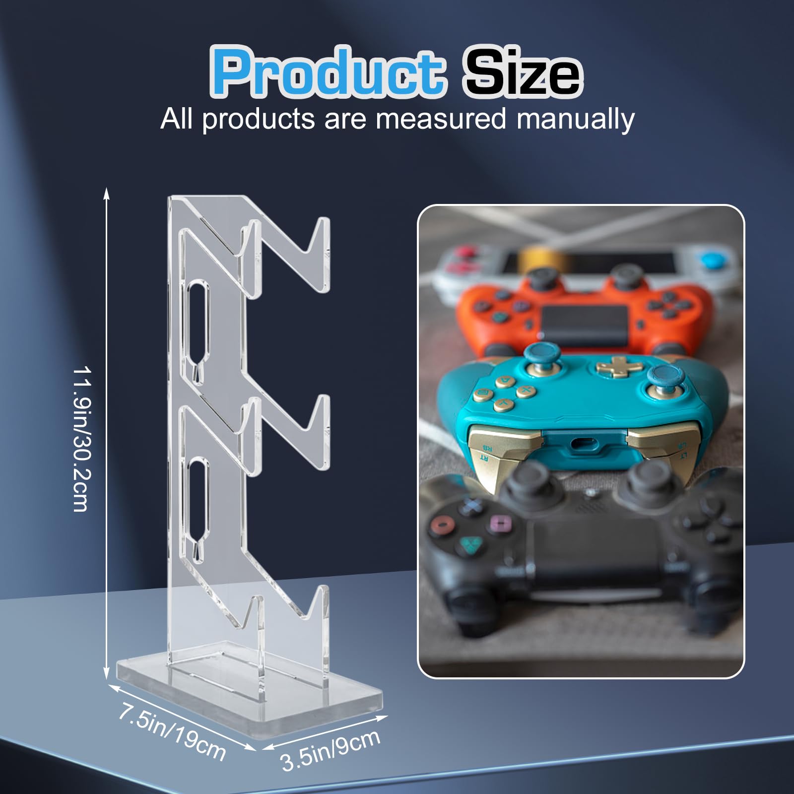 Nizirioo Soporte acrílico de 3 capas para controladores Xbox One, Switch, PS4, PS5 y auriculares, universal, diseño estable, fácil