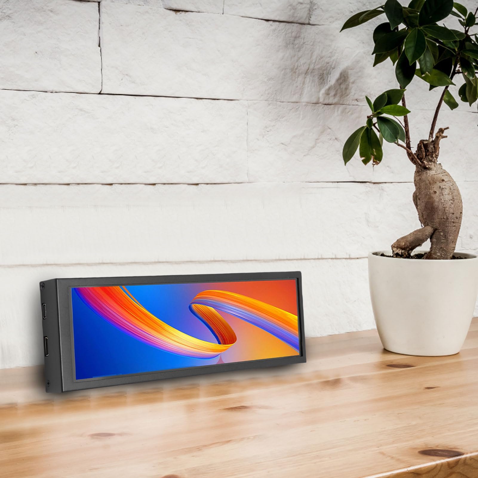 Monitor Secondario 8.8 Pollici 1920x480 IPS 178 Gradi Touch Capacitivo, Schermo Esteso USB-C per Statistiche PC in Gioco e Dashboard Twitch, Scocca in Lega di Alluminio 60Hz per Streamer e Sim Racer