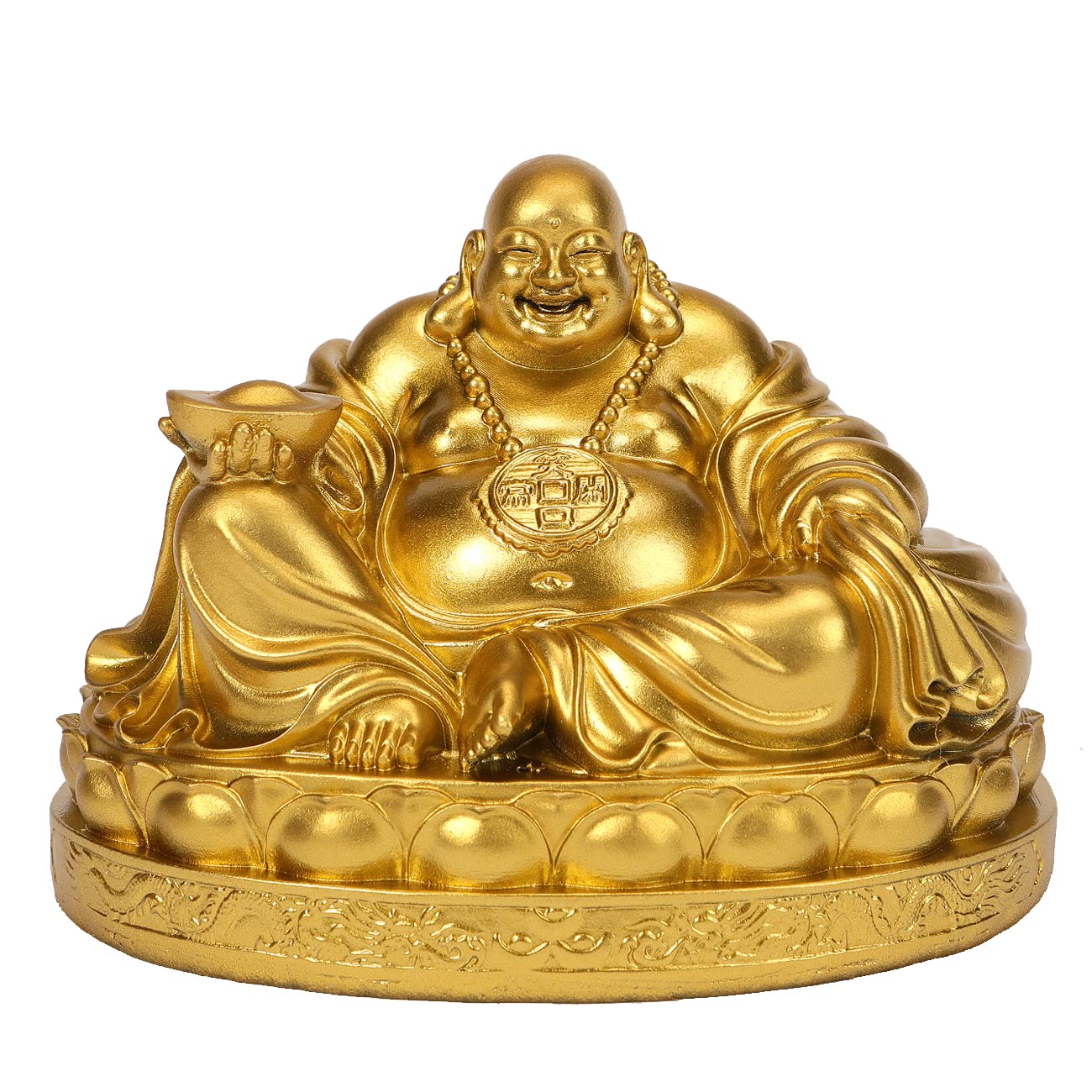 Seyee-bro Fengshui Laughing Buddha Statue - Happy Buddha Sculptures for Good Luck Wealth and Happiness Home Decor Congratulatory Gifts