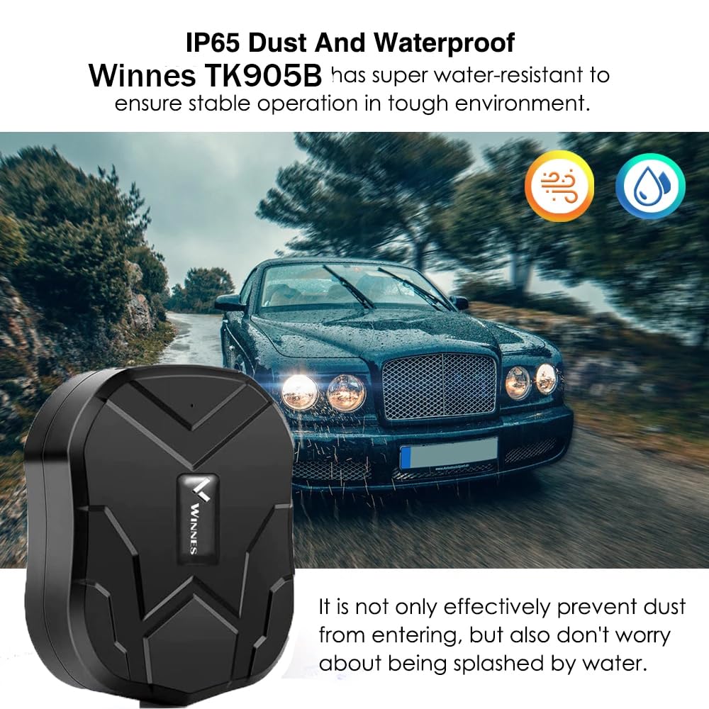 Winnes 4G Localizzatore GPS Tracker 10000mah per Auto,Moto e Altri Veicoli con Magnete Antifurto 4G GPS Impermeabile,SMS/APP/PC Posizione in Tempo Reale,Geo-fence Alarm APP Gratuita Senza Abbonamento