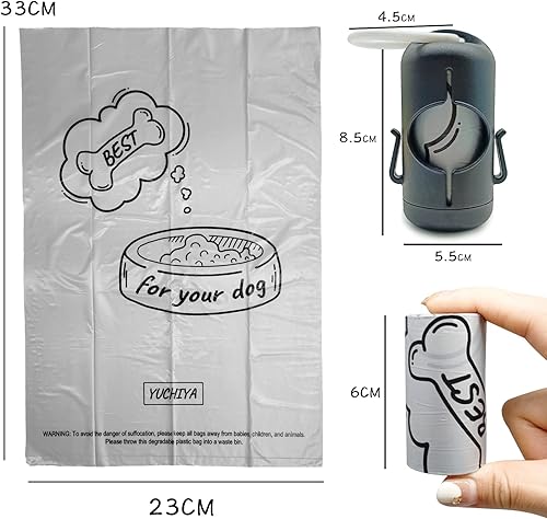 Miniatura 7 de Soporte para bolsas de excrementos de perro con clip para correa, correa ajustable y ganchos de 2 lados para bolsas de basura de perros usadas