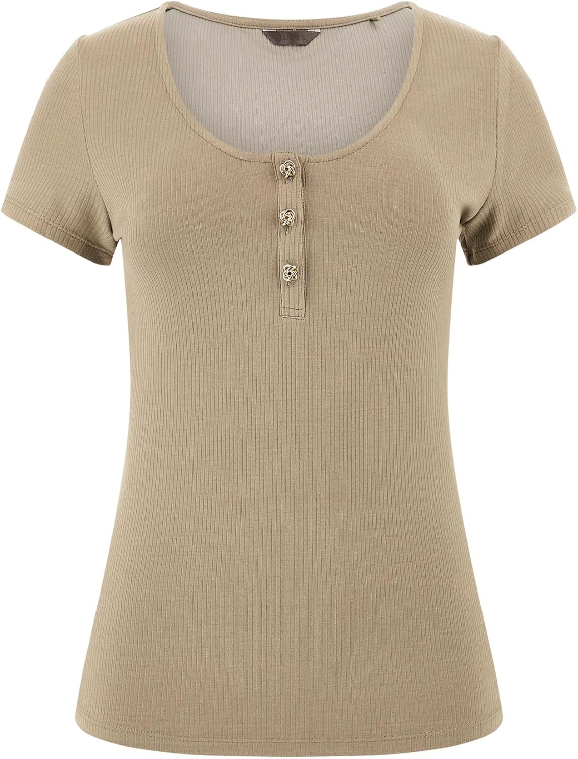 Guess Womens Eco Short Sleeve Sandwash Rib Karina Tee