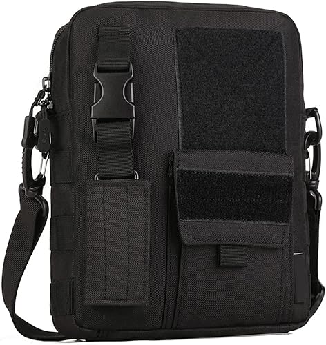 Wowelife Bolsa de mensajero de lona pequeña, Bolso de hombro negro clásico vintage, Bolso táctico pequeño marrón, Crossbody Casual Pack