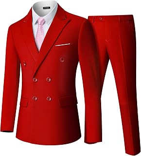 Men's 3 Piece Suit Set with Stretch Fabric, Slim Fit One Button Solid Jacket Vest Pants, Prom Party Wedding Business Suit