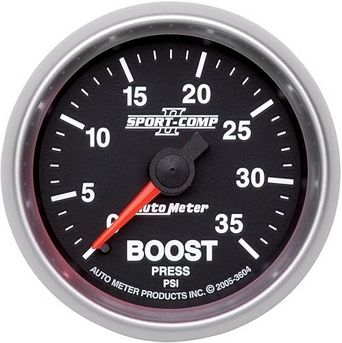 Auto Meter 3604 Sport-Comp II - Medidor mecánico, 2.3125 pulgadas.