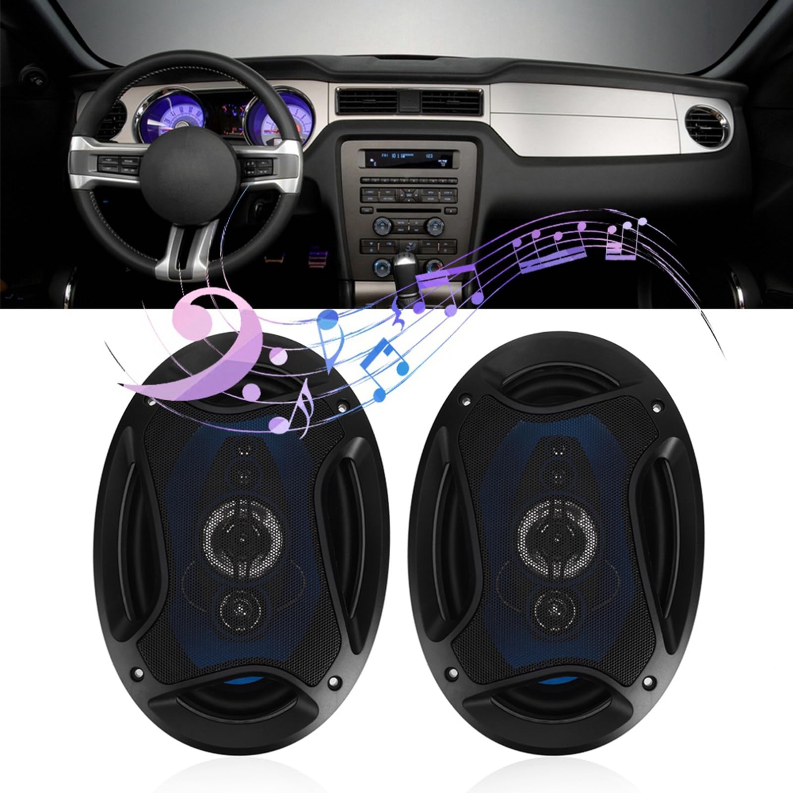 Altavoces Coaxiales de Alta Fidelidad para Coche, Potentes de 1000W, Altavoz de Calidad de Sonido Claro para de Audio para Coche, Larga Vida útil, Apto para Vehículos