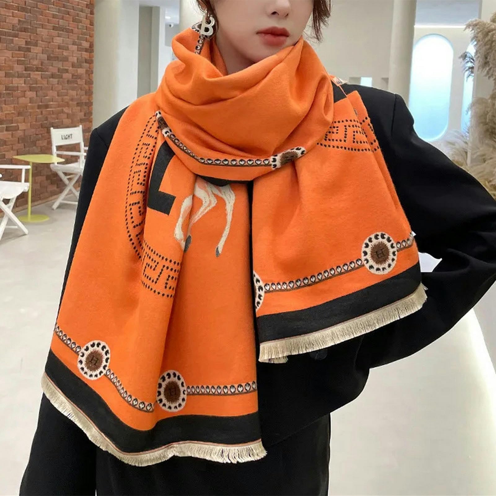 Echarpe Homme Chaleur Hivernale Polyvalente Écharpe en Cachemire D'imitation Multifonctionnelle