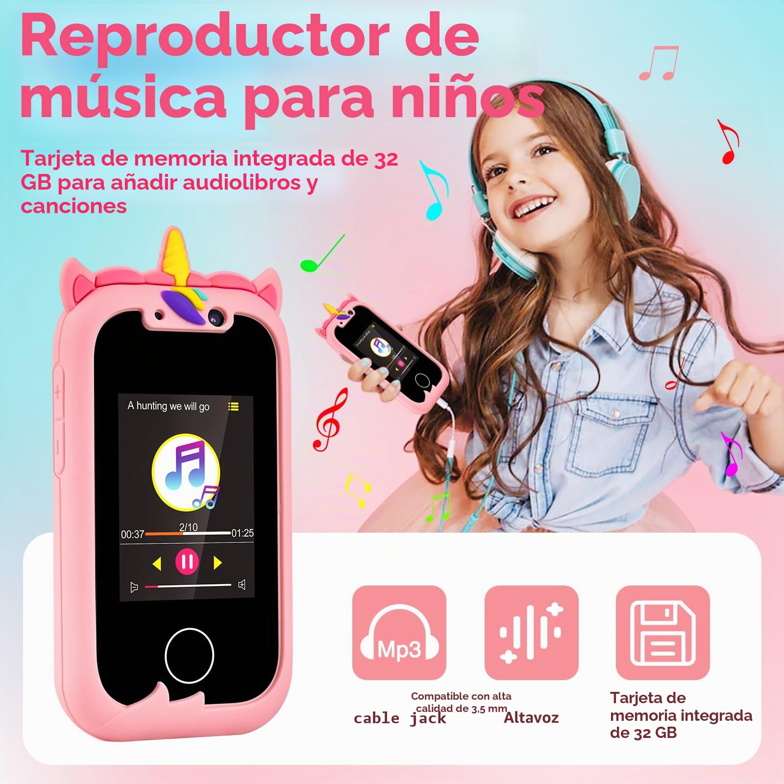 Movil Niños Smartphone Telefono para Niños Móvil Teléfono Moviles Telefonos para Niña Niños 2 3 4 5 6 7 8 9 10 11 12 Años
