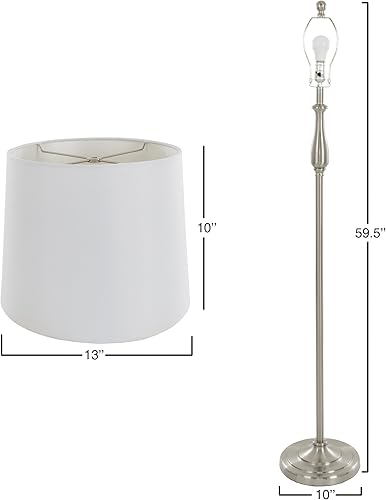 Miniatura 4 de Lámparas de mesa y lámpara de pie, Conjunto de 3, acero cepillado tradicional (3bombillas LED incluidas) por Lavish Home, Blanco, 72-LMP3000