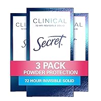 Vista 1 de Secret Clinical Strength - Antitranspirante sólido invisible y desodorante para mujeres, polvo protector, 1.6 onzas (paquete de 3)