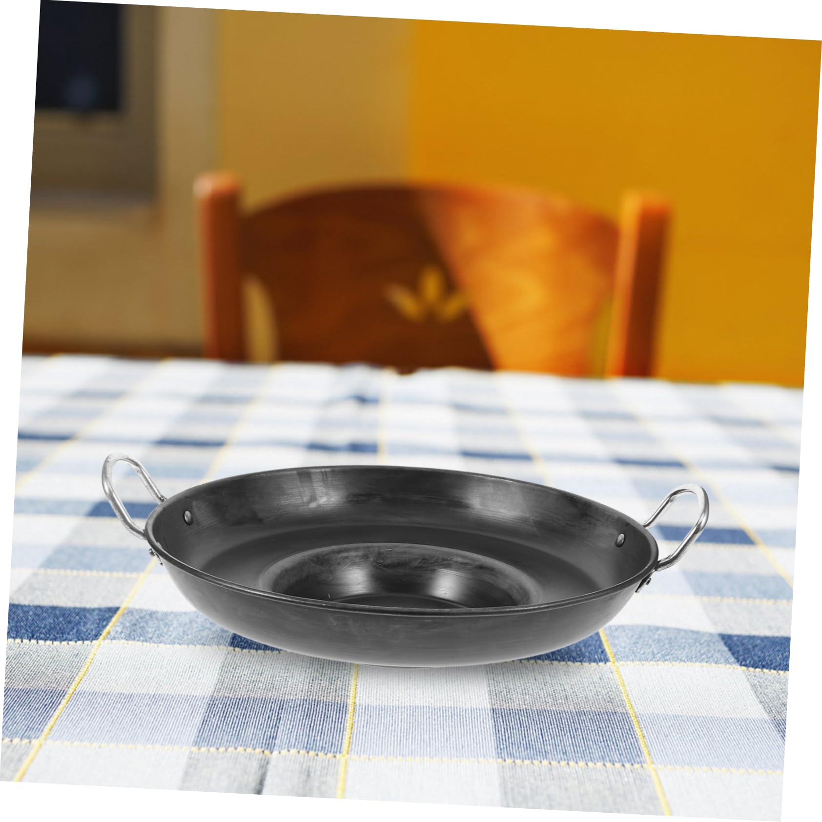 Ciieeo Sartén Multiusos Antiadherente de Hierro Cóncava para Crepes, Mango Antiescaldamiento, Adecuado para Cocina y Familia