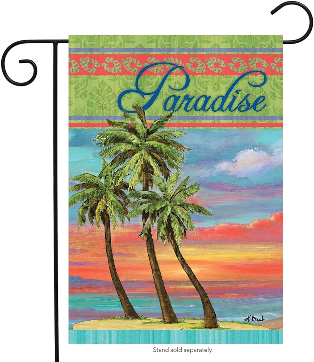Briarwood Lane Paradise Summer Garden Flag Tropical Island Palm Tree 12.5" x 18"