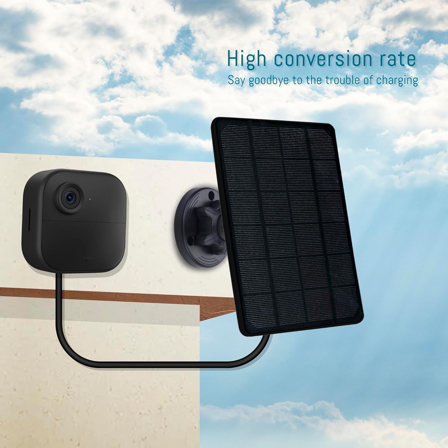3W Solar Panel with Built-in 4000mAh Batteries for Blink Camera, Solar Charger Panel IP65 Compatible with Blink Outdoor 4(4th Gen)/Outdoor/Indoor (3rd Gen) XT3 and XT/XT2 Camera, with 9.8ft/3m Cable