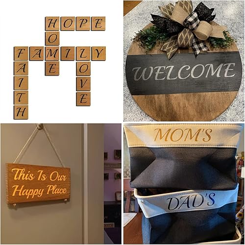 Miniatura 2 de Plantillas de letras del alfabeto de 1.5 pulgadas para pintar, paquete de 70 plantillas de letras y números con letreros para pintar sobre madera,