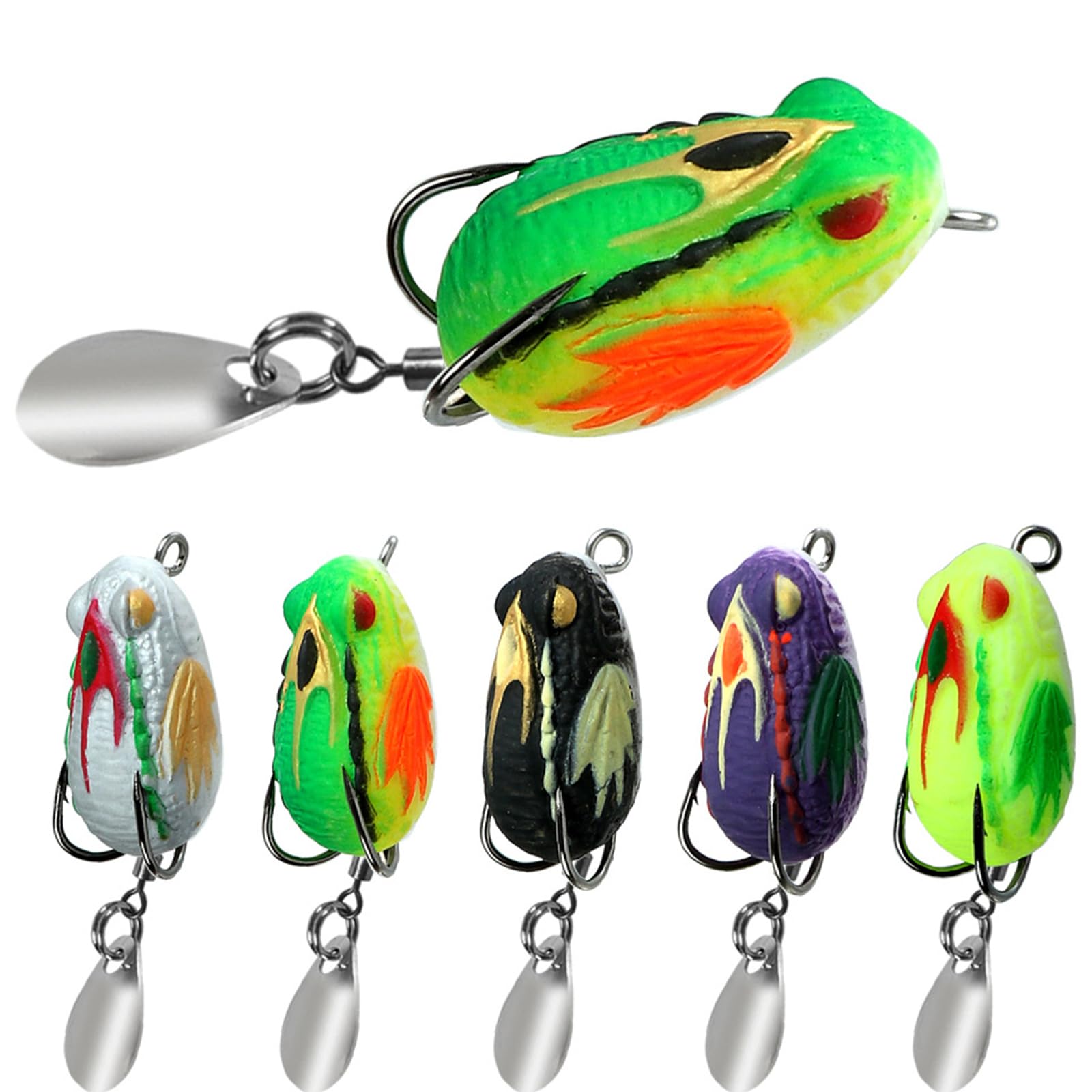 3cm 3.2g Ray Frogs Crankbait PVC Soft Frogs Baits for Blackfish Fishing Lures with Double Hook & Fishing Lures : Sports & Outdoors