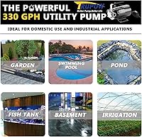 Vista 6 de 1/10HP 330GPH mini bomba eléctrica portátil de transferencia del sumidero de 115 voltios con interruptor de encendido/apagado (solo bomba)