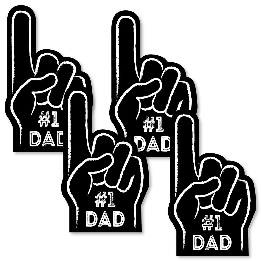 Big Dot of Happiness My Dad is Rad - Number 1 Dad Hand Paper Decorations DIY Father's Day Essentials - Set of 20