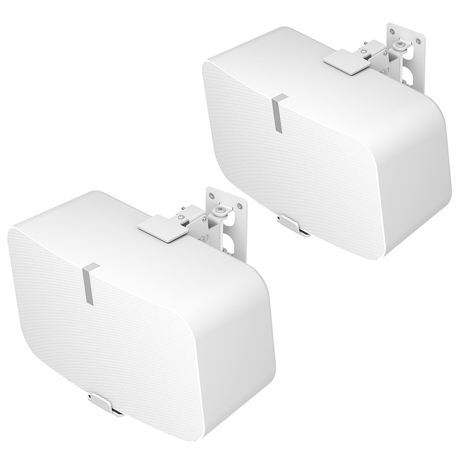 Lot de 2 supports muraux pour haut-parleur Sonos Five & Sonos Play 5 Gen 2 - Inclinables et pivotants - Construction en métal stable jusqu'à 15,9 kg - Avec coussinets anti-rayures - Matériel de