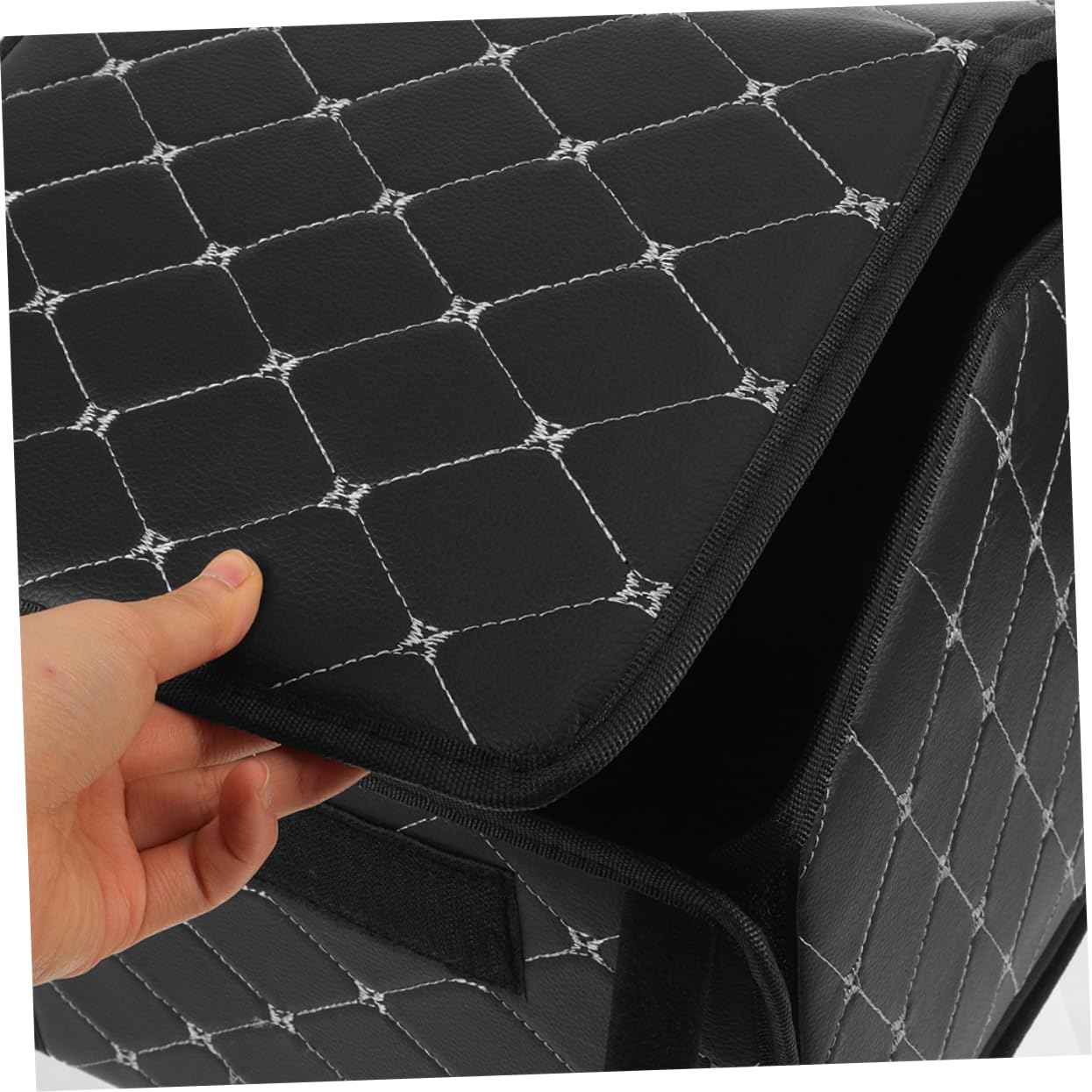 Organizer Baule Auto Pieghevole 2 Pezzi in Pu Nero | Box Salvaspazio, Pulizia Semplice e Rapido Inserimento, per Viaggi e Uso in Auto, 2pezzi