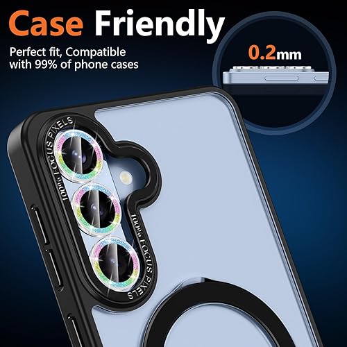 Vista 1040 de para Samsung Galaxy Z Flip 7 Protector de Lente de Cámara, Cubierta de Lente de Vidrio Templado con Anillo de Metal Individual, [Fuerte Adhesión] 1