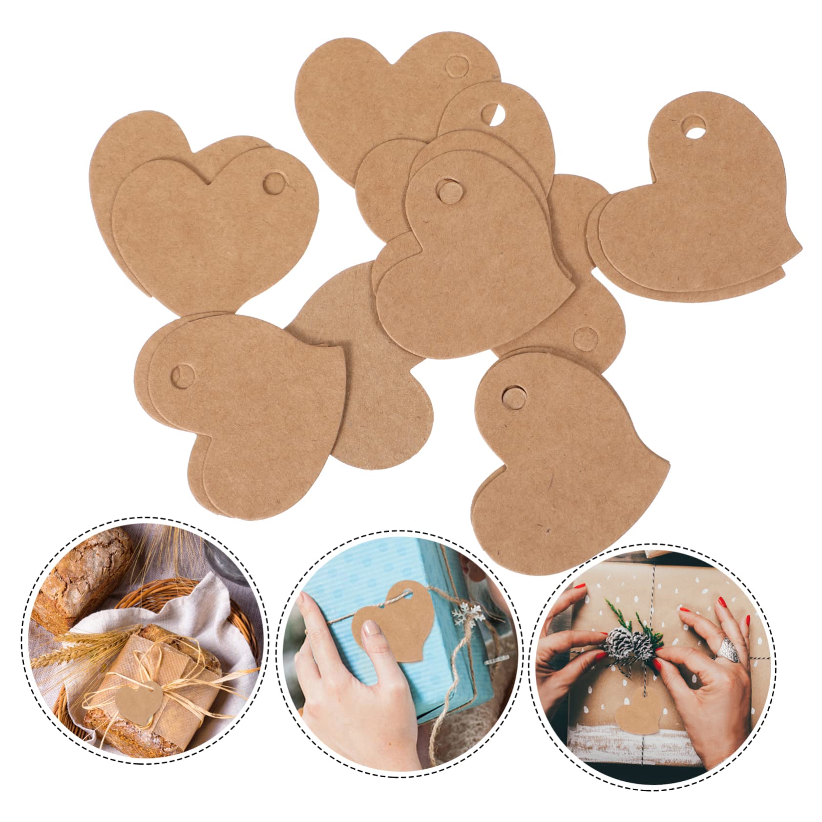 6 Pacchi Cuore Di Carta Kraft Etichetta Etichetta a Forma Di Cuore Etichette Regalo Kraft Per Confezione Regalo Di Carta Kraft Carta
