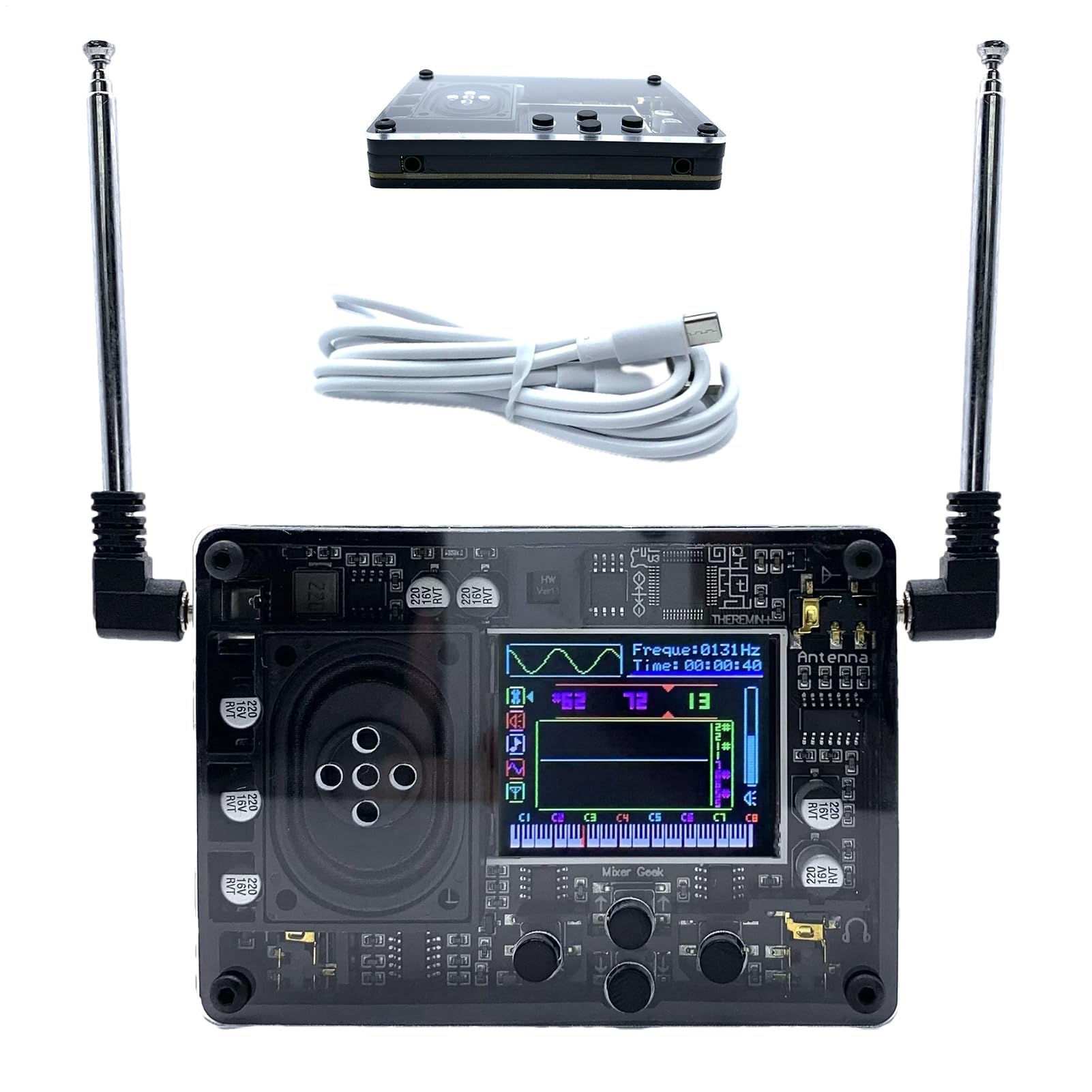 Strumento musicale - Dispositivo audio elettronico con schermo OLED | tastiera creativa per musica retrò, design compatto con effetti multi, sintetizzatore portatile per prestazioni da viaggio