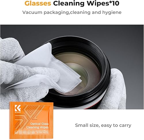 Miniatura 6 de K&F CONCEPT Kit de limpieza de lente de cámara 15 en 1 con soplador de cámara, 10 toallitas para gafas, líquido de limpieza, 2 paños de limpieza de