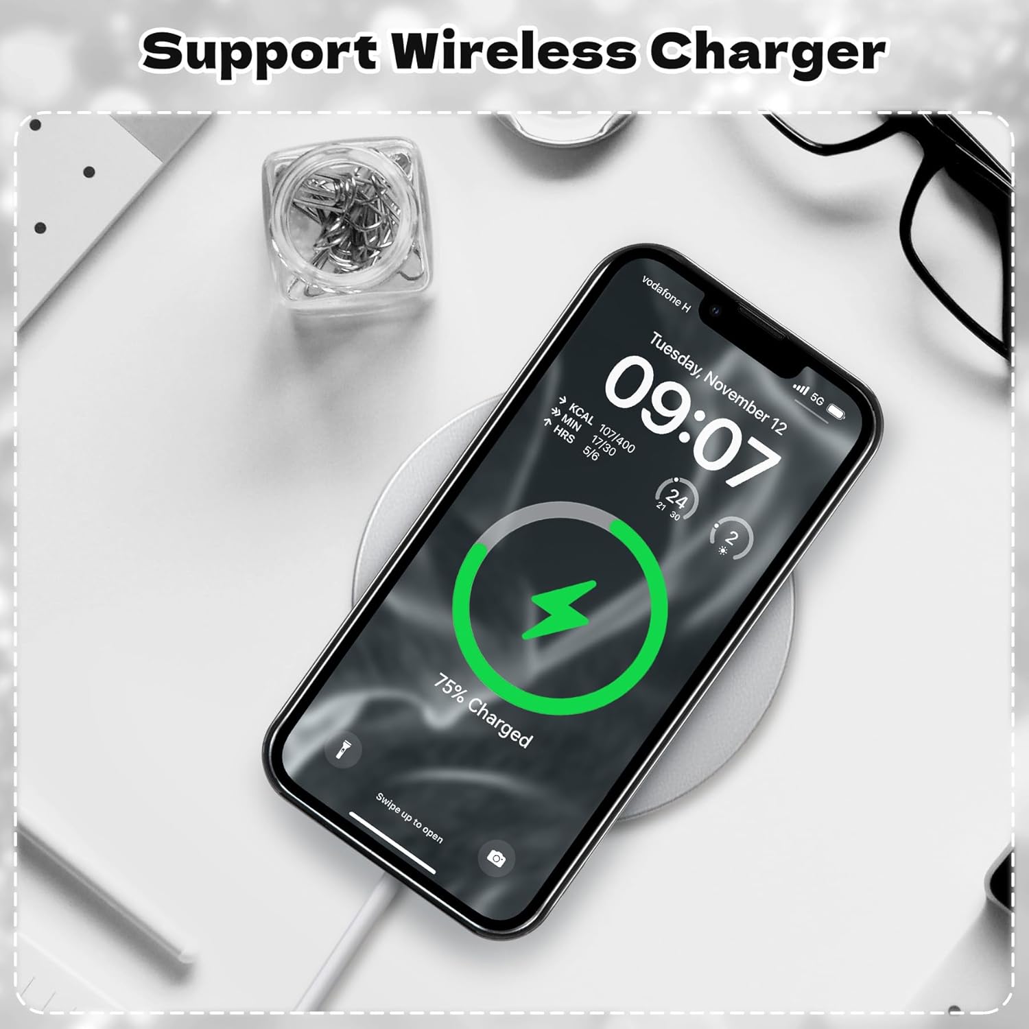 FABSPARK Case for iPhone 15 Pro Max,Glitter Crystal Diamond Rhinestones Sequin Shiny Bling Sparkly Glossy Luxury Electroplated Case,Aesthetic Cute Full Protection for iPhone 15 Pro Max,Black - Image 7