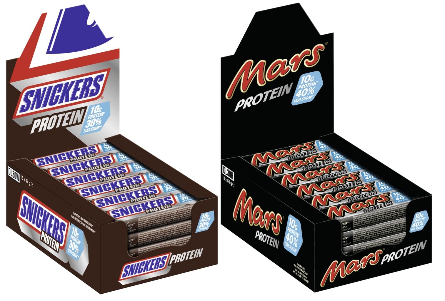 Protein Riegel Mix 1746g I Mars 18x50g I Snickers 18x47g I Eiweiß I Sport Nahrung I Fitness Snack I Schokoriegel