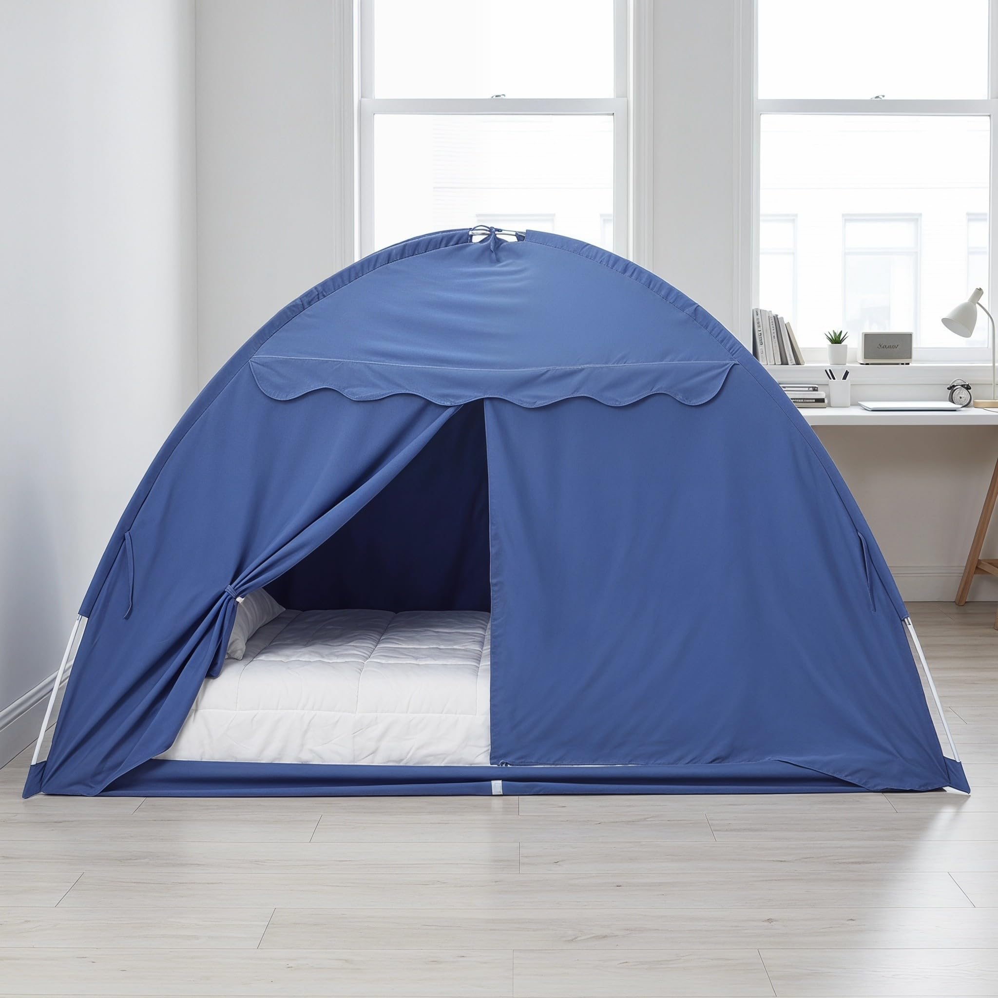 HANABASS Tienda de Cama Infantil para Interior Tamaño Individual Azul