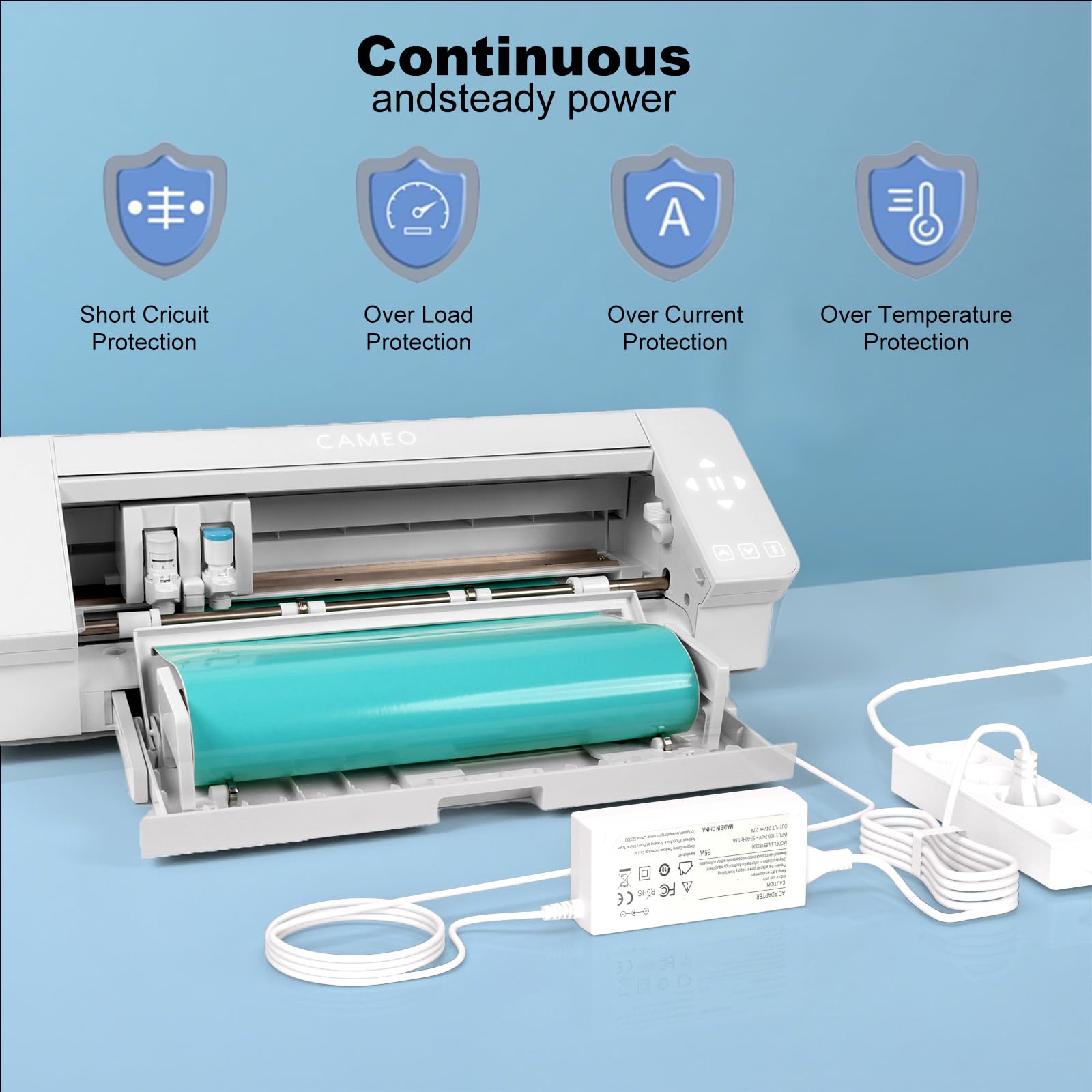24 V biała ładowarka do Silhouette Cameo 5 4 3 2 1 SD Portrait Studio elektroniczne narzędzie tnące ciśnienie zasilanie