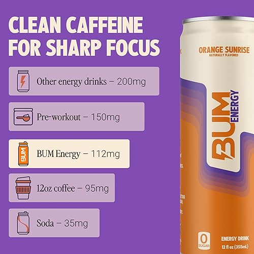 Vista 69 de BUM - Bebida energética sin azúcar, cereza escarcha, ligeramente carbonatada y sin colores artificiales, cafeína natural y citicolina para energía