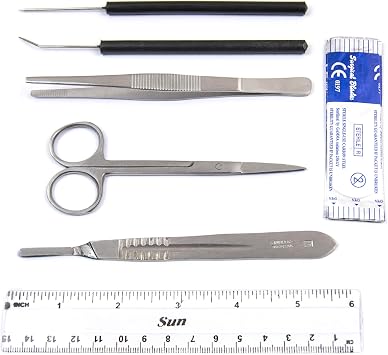 Dissection Kit for Biology Lab & Anatomy - Stainless Steel Scalpel Knife Set for Medical & Veterinary Students, KIT4-8 Pcs