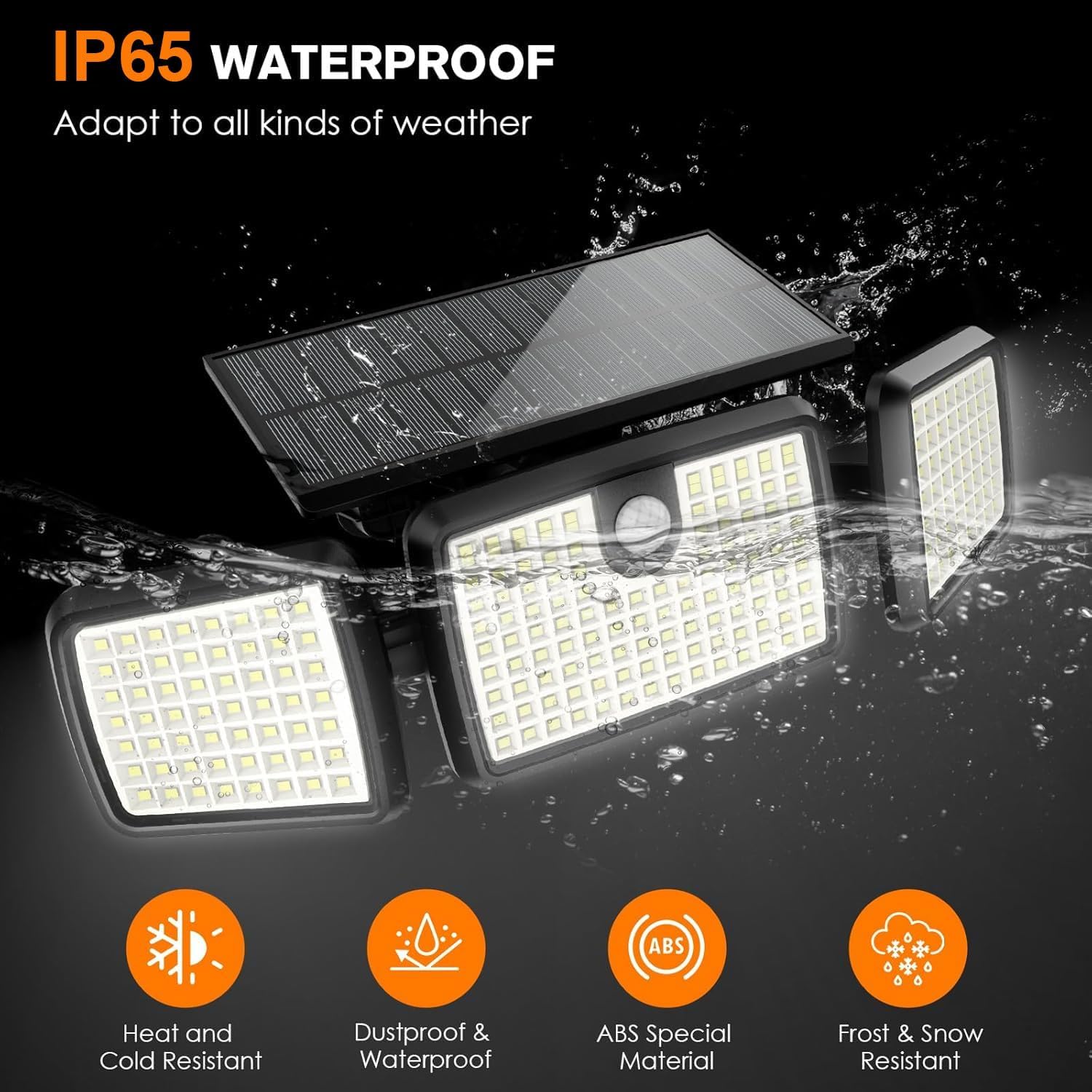 Solar Lights Outdoor, Quick Charge Solar Motion Deck Lights Outdoor for Deck with 158LEDs High Brightness, Larger Built-in Tempered Glass Panel, Sensitive PIR Motion Inductor (Remote,1 Pack) 7 71flXT5DsOL. AC SL1500