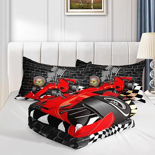 Vista 184 de Axolotl Kid Comforter Set Twin Size,Racing Car Bedding Set for Boys Girls Teen Kids Children Racing Gifts,Race Cars Quilt Bed Set with 1 Comforter 2
