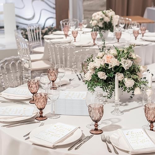 Miniatura 6 de 100 servilletas de despedida de soltera de oro rosa con texto en inglés "Cheers to Love Laughter and Happily Ever After" ("Cheers to Love Laughter